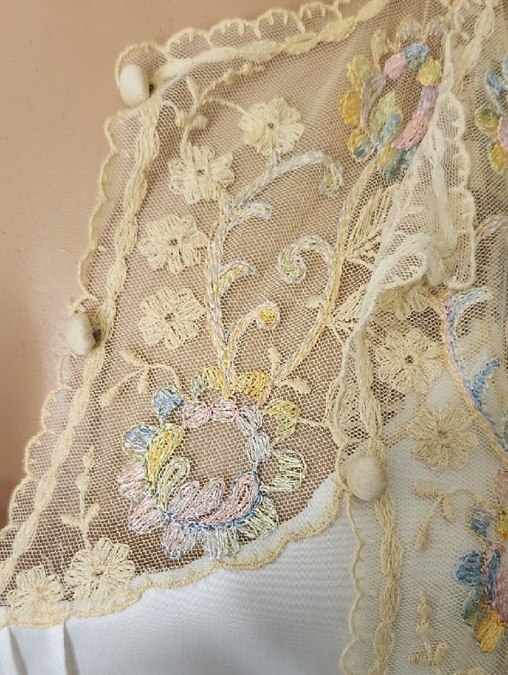 Christian Dior Lenceria Vintage White  Nightgown/Robe Set With Lace - Picture 4 of 16